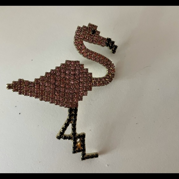 Light Pink Flamingo Earrings Crystal Paved - Picture 2 of 7